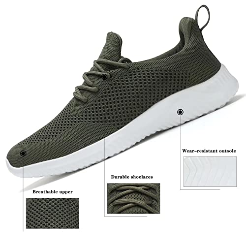 Image of Wrezatro Men's Slip on Walking Shoes Ultra Light Breathable Non Slip Running Shoes Casual Fashion Sneakers Mesh Workout Sports
