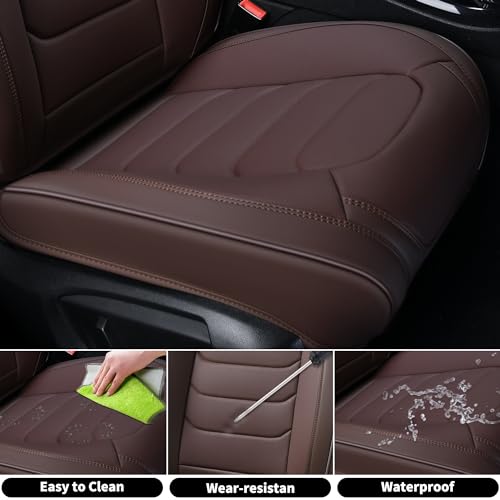 Image of FLORICH Car Seat Covers, Leather Seat Covers, Front Seat Covers 2PCS,Waterproof Car Seat Protector, Auto Driver Seat Covers Accessories Fit for Most SUV Trucks(Coffee, Front Pair)