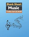 treble light mx 8  Blank Sheet Music Treble Clef (G) Staff, Light blue gradient background cover, 100 pages - Large(8.5 x 11 inches)