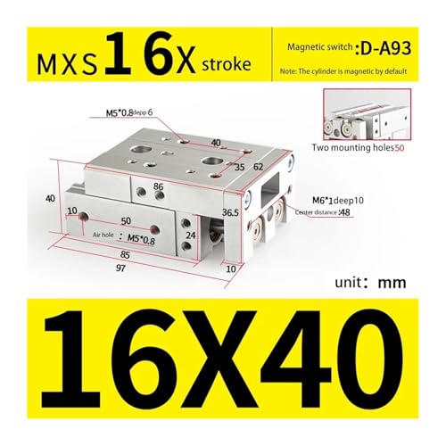 Vérin pneumatique à glissière HLS16X40S pour transfert haute précision - 3