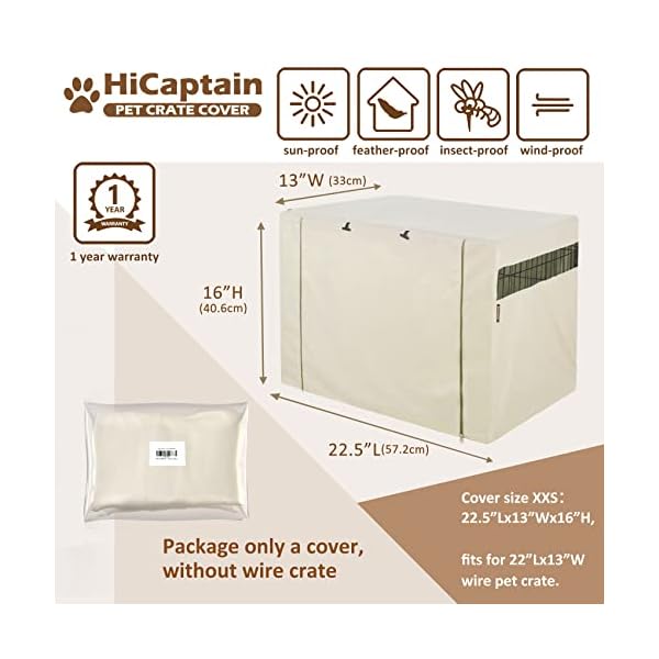 HiCaptain-Double-Door-Dog-Crate-CoverFits-22-24-30-36-42-48-inches-Wire-Crate Double Door Dog Crate Cover
