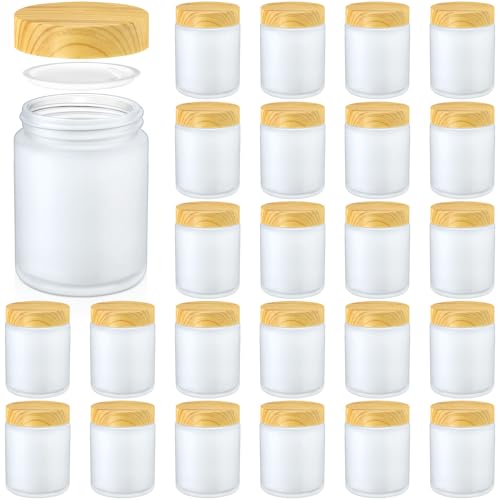 Norme 24 Pcs 6 oz Glass Jars with Lids, Frosted Matte