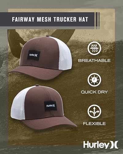 Image of Hurley Men's M Warner Trucker Hat Baseball Cap, Size One Size, Sepia Stone