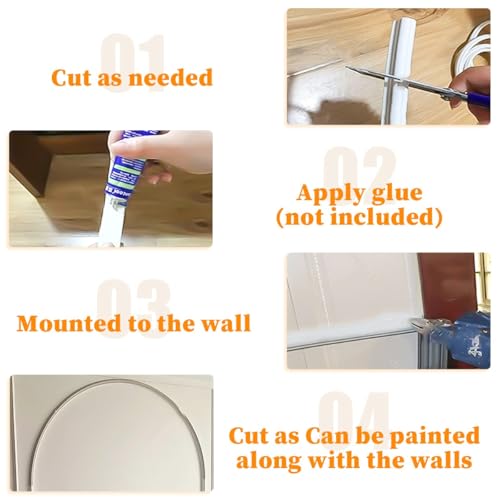 Moldura pared PVC pintable de 7 metros para techos elegantes 8
