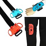 Leg Strap for Ring Fit Adventure and Wrist Band for Just Dance 2019 , Adjustable Elastic Sport Movement Leg Fixing Strap and Wrist Dance Band Compatible with Nintendo Switch Games- 2 Pack