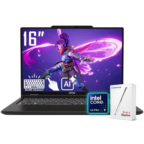 msi Venture 16 AI Ready Business Laptop, 16" WUXGA 1920 x 1200 Touchscreen, Intel Core Ultra 9 285H(5.4 GHz), Copilot+ PC, DTS Audio, Backlit Keyboard, Windows 11 Pro, Black(32GB DDR5 RAM | 1TB SSD)
