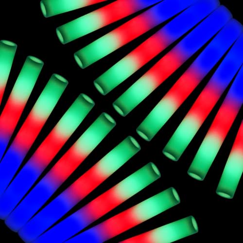 AOWDIAO 12 Pcs 16″ Foam LED Glow Sticks, 3 Light Up Modes, Party Favors for Wedding, Festival & More