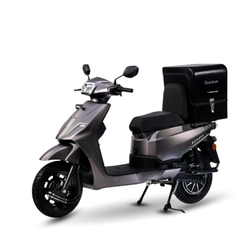 Image of Quantum Bziness X Electric Scooter | NMC Battery Pack | 105 km Range | Bluetooth, USB & Digital Display | 60 km /h Top Speed | Grey | Advance Booking for Ex-Showroom