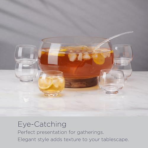 Mikasa Glenwood Party Punch Bowl Set with Punch Cups and Ladle, 8 Piece