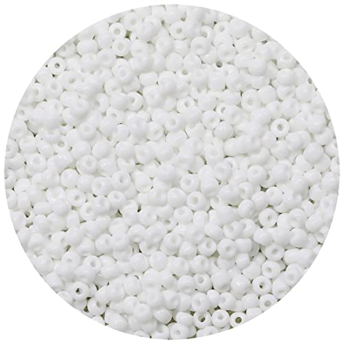 Bala&Fillic Opaque White Color 4mm Seed Beads About 1200pcs/100Grams in Bag