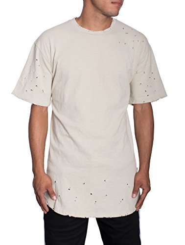 EPTM Mens Thrasher Ripped Curved Hem T 