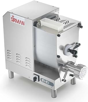 SIRMAN CONCERTO 5 Pasta Extruder Medium-Duty Pasta Machine, 370W Motor, Stainless Steel Construction, Interlocked Lid, Removable Kneading Paddle