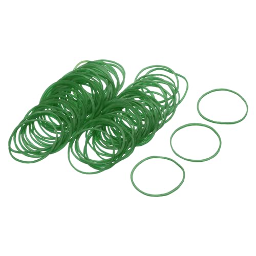 QUARKZMAN Paquete de 100 Bandas Elásticas de Goma Verde de 25mm x 1mm para El Hogar y La Oficina
