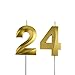Gold 24th & 42nd Birthday Candles,Gold Number 24 42 Cake Topper for Birthday Decorations Party Decoration