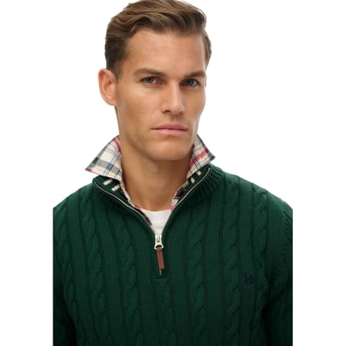 Pull demi zip en maille torsadée Superdry Preppy - vue 4