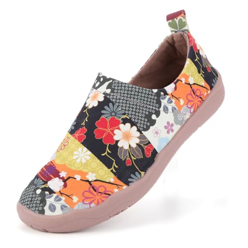 Women's Art Painted Canvas Loafers Slip On Sneaker with Orthopedic Arch Support Lightweight Travel Shoes Comfort Soft Casual Walking Shoes4