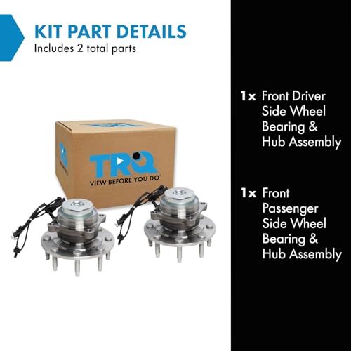 Image of TRQ Front Left and Right Wheel Bearing and Hub Assembly Set 2 Piece Compatible with 18-21 Chevrolet Express 2500 18-21 Express 3500 GMC Savana 2500 Savana 3500 2021 4500