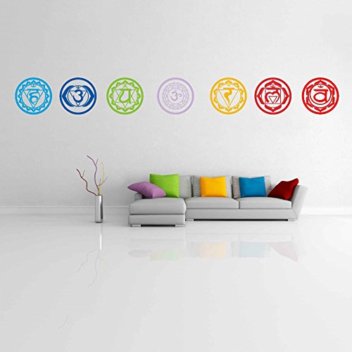 Bangle009 - Adesivi da parete per yoga, 7 pezzi