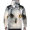 Bryptxztxt Mens Hoodies Casual Pullover Snowy Owl Eyes Print Long Sleeve Hooded Sweatshirt Top With Big Pockets - Soft, Lightweight, And Stylish #5