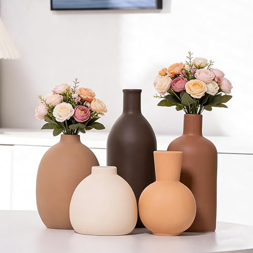 Keramikvasen-Set mit 5 Stück,Moderne Keramikvasen,Nordischer Stil, Wohnaccessoires für...