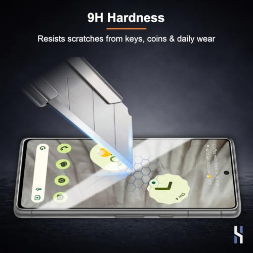 Image of Tempered Glass for Google Pixel 7A (6.1 Inch) Military Grade 9H Screen Guard, Anti-Scratch, Shatterproof, Edge-to-Edge Full Coverage - Black Border
