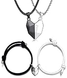 Pulsera de collar de pareja magnética, cadena de cuero ajustable, cadena de acompañante para parejas y mejores amigos, regalo del día de San Valentín