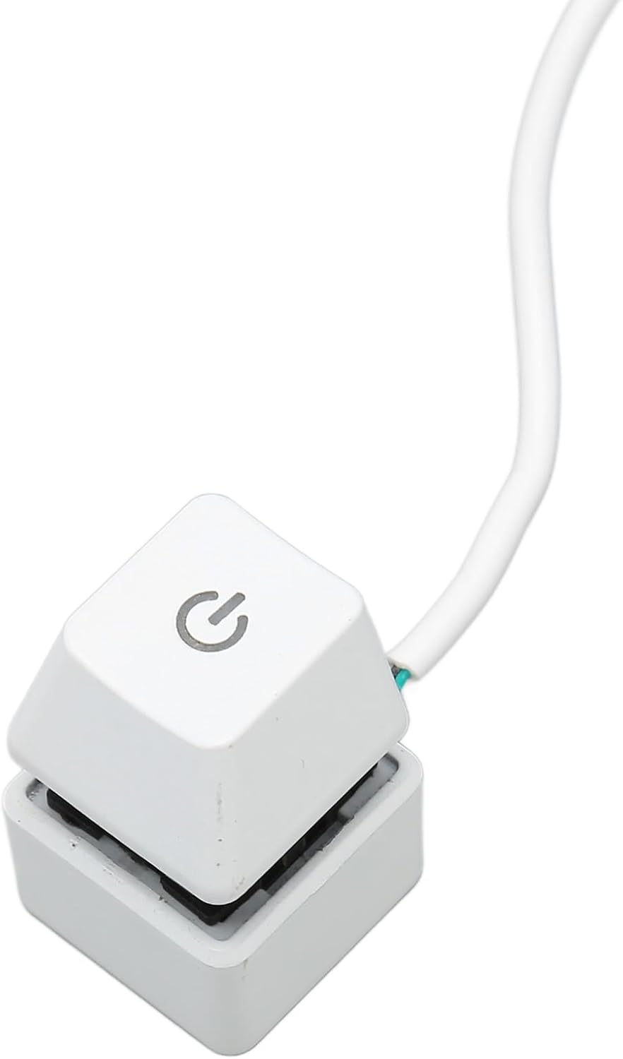 White Mechanical Key, Material, Blue Backlit Switch, External PC Power Switch for Desktop Office Games (Blue Light 4m)