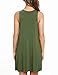 AUSELILY Women's Summer Dress Sleeveless Floral Mini Dresses with Pockets Bohemian Dress 2025 New Army Green S
