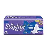 Stayfree Dry Max All Night XL Dry Cover Sanitary Pads For Women With Wings, 28 Pads