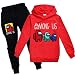 zhaojiexiaodian Chicos Unisex 3D Pullover Niña Jogging Sudaderas Niño Chándal Ropa Deportiva Jumper Chica Streetwear Tops Muchacha Sudadera con Capucha Traje Rojo us