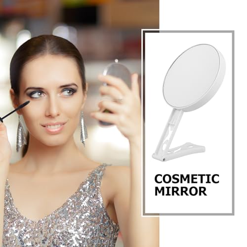 Espejo portátil doble cara plegable para maquillaje miniatura 3