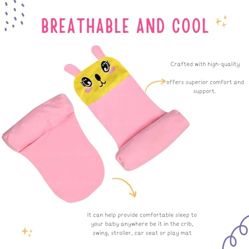 Image of Baby Head Protector Helmet for 6 Months to 3 Years | Soft Cotton Safety Cap with Air Ventilation | Infant Toddler Fall Protection Headgear for Boys & Girls (Pink)