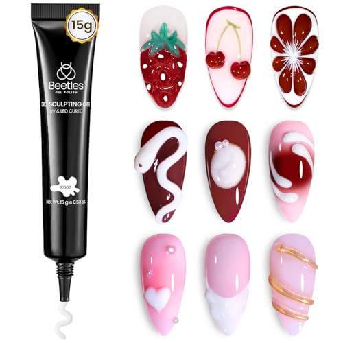 Image of Beetles White Sculpting Gel for 3D Nail Art - No Wipe 3D Rhinestone
