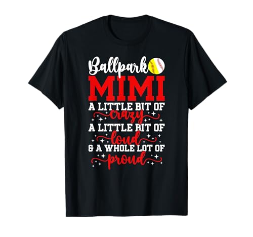 Ballpark Mimi Definition Baseball Softball Mimi Grandma T-Shirt