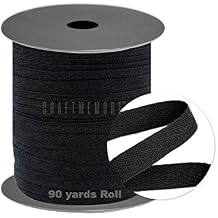 CRAFTMEMORE Twill Tape 90 Yards Fabric Ribbons Webbing Herringbone Twill Bias Binding Tape for Clothes Sewing Craft Trim Lace 1/2 Inch, Black
