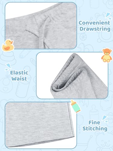 Resinta 6 Packs Unisex Baby Toddler Shorts Baby Cotton Solid Shorts with Drawstring Baby Breathable Soft Summer Clothes2