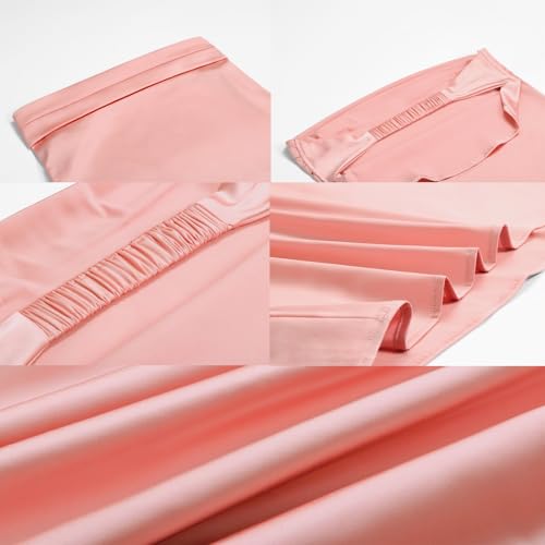 Image of Women Summer Lightweight Satin Maxi Bodycon Dress Strapless Tube Backless Hollow Out Long Party Dress