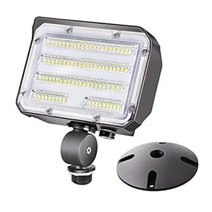 30W LED Flood Light with Knuckle, Outdoor Security Fixture Light with Dusk-to-Dawn Photocell 5000K 4,050lm(200W Equivalent) Waterproof with Base AC100-277V for Wall Mount Entrance Garden Yard