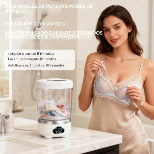 Lavadora plegable USB de 1,6 litros para camping y hotel 2