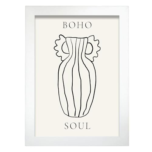 Nacnic Jarrón de pared Lamina. En Jarrones espirituales Poster. Cuadros decorativos estéticos para su sala de estar, dormitorio, hogar Tamaños A4 con marcos blancos