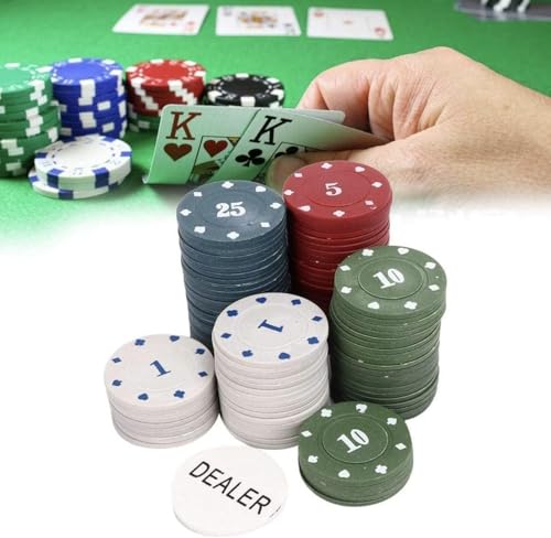 Image of Go Hooked Professional Poker Casino Set with 100 Dual-Toned Gaming Tokens & Dealer Button | Metal Carry Case | Adult Card Games, Parties & Game Nights