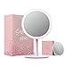 Produktbild Amiro Make-up-Reisespiegel, 16.5 cm, rund, Tageslicht-LED-Beleuchtung, silberbeschichtetes Glas, wiederaufladbar, 5-fache Vergrößerung