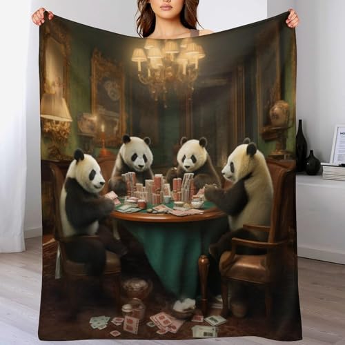 Couverture polaire panda douce pour réconforter les nuits