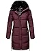 Produktbild MARIKOO warme Damen Winter Jacke Winterjacke Parka Stepp Mantel lang B892 [B892-Strel-Weinrot-Gr.M]