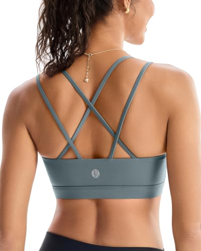 Image of RUNNING GIRL High Impact Sports Bras for Women - Scoop Neck Strappy Sports Bra High Support Moulded Cup Workout Bra