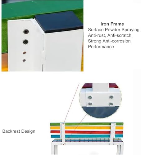 Weatherproof Outdoor Bench with Backrest - Durable All-Weather Seating for Garden, Patio, Porch, Park - Comfortable & Stylish Garden Furniture