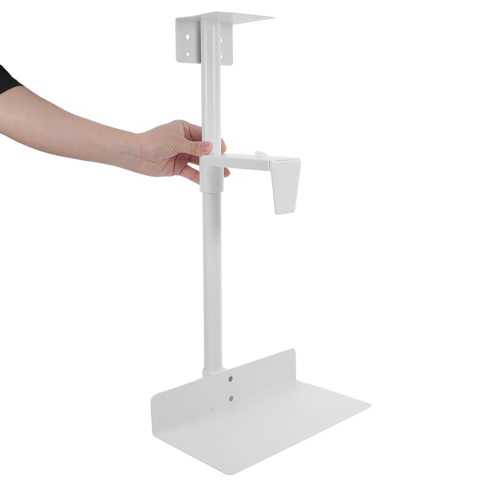 ORFOFE Supporto CPU Sotto Scrivania a Parete, Staffa per Case Computer in Acciaio Laminato a Freddo, Larghezza Regolabile, Capacità 55lb, Bianco, per Ufficio e Workplace