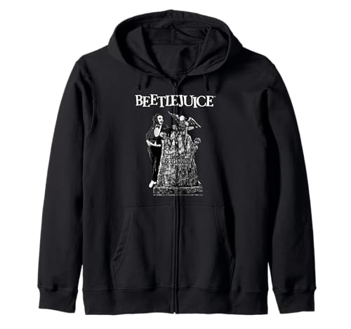 Image of Beetlejuice Graveyard Scene Horror Art Zip Hoodie