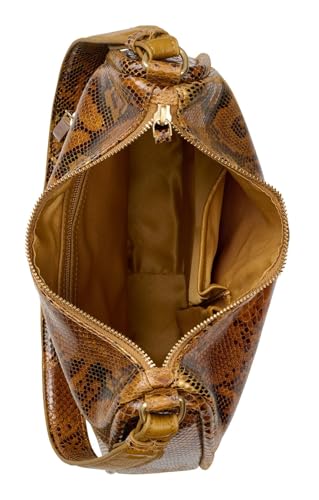 Sac hobo python marron Burkely sac à épaule bandoulière cuir