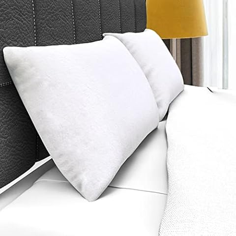 Waterproof Pillow Protectors King with Hidden Zipper,100% Bamboo Fiber Soft and Quiet Pillowcases( White ,20x36, 2 Pack ) Cover
